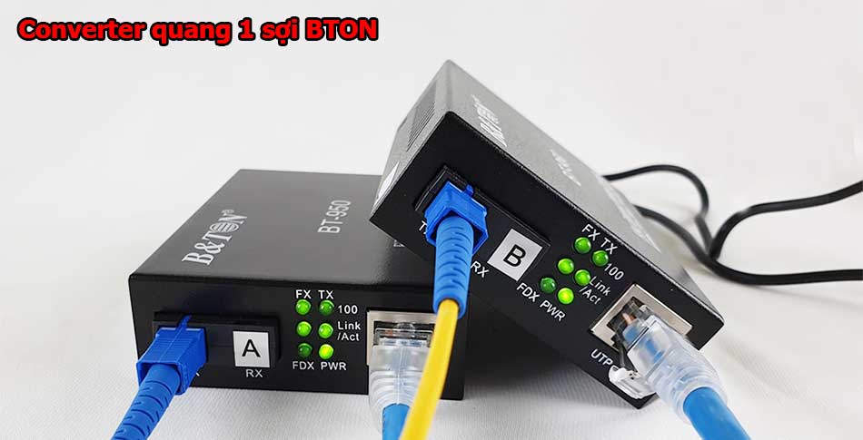 Converter quang 1 sợi BTON BT-950 SM-25 10/100M