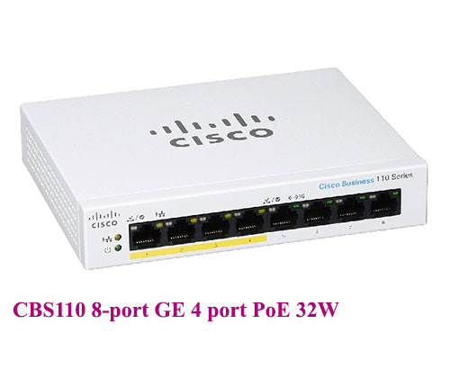 Thiết bị chuyển mạch CISCO CBS110 8-port GE, 4 port PoE 32W