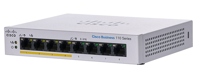 Thiết bị chuyển mạch CISCO CBS110 8-port GE, 4 port PoE 32W 