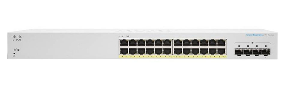 Thiết bị chuyển mạch CISCO CBS220 Smart 24-port GE 4x1G SFP