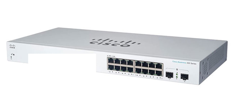 Thiết bị chuyển mạch Cisco CBS220 16-port PoE 130W 2x1G SFP