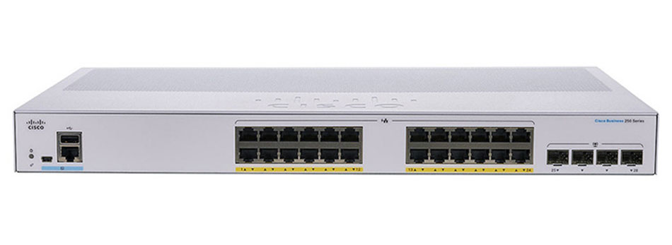 Thiết bị chuyển mạch CISCO CBS250 24-port GE POE+ 100W 4x1G SFP