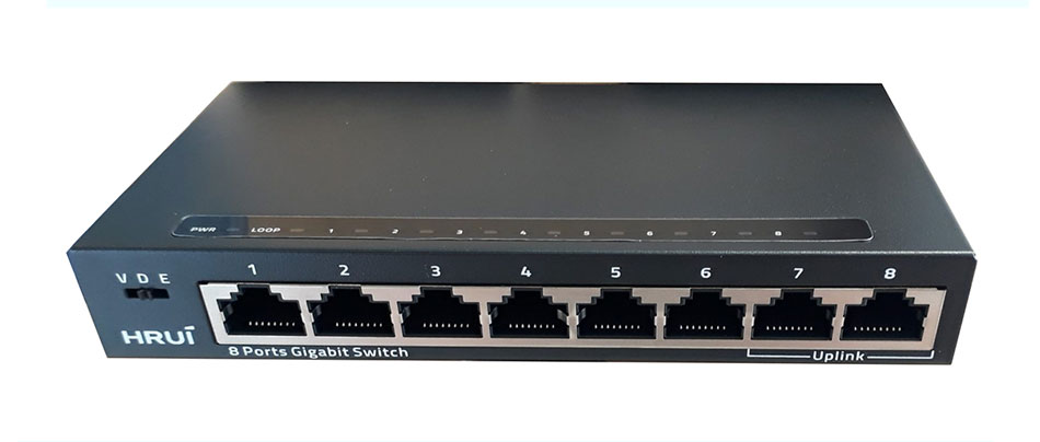 Switch 8-port Gigabit Ethernet Poe PN: HR-SWG1080